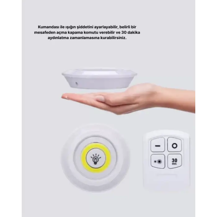 AsilTech Kablosuz Gün Işığı 3’lü LED Spot Lamba Kumandalı