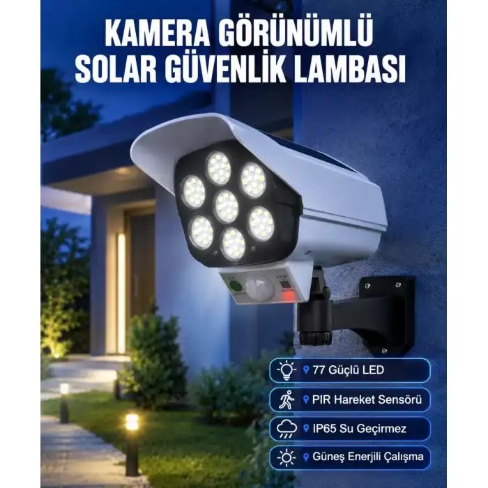AsilTech Kablosuz, Güneş Paneliyle Şarj Olan Dış Mekan Lambası – 8-10 Saat Aydınlatma Süresi
