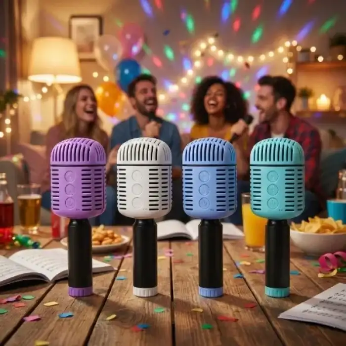 AsilTech Kablosuz Hoparlörlü Karaoke Mikrofonu