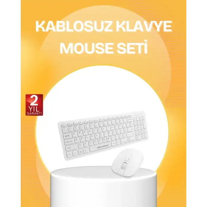 AsilTech Kablosuz Klavye Mouse Takımı - Ergonomik, Sessiz ve Enerji Tasarruflu