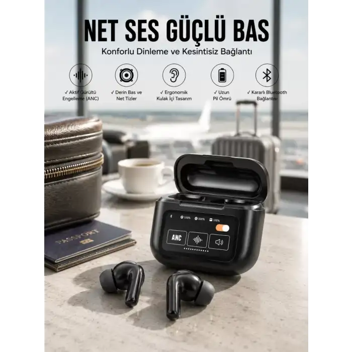 AsilTech Kablosuz Kulaklık Yeni Nesil Bluetooth Kulaklık ANC Özelliği