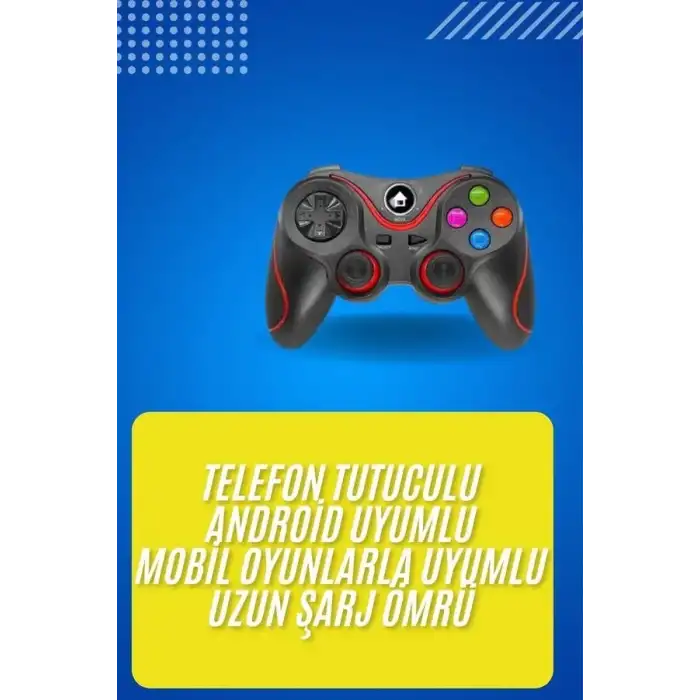 AsilTech Kablosuz Oyun Kolu Bluetooth Joystick Gamepad Android Uyumlu