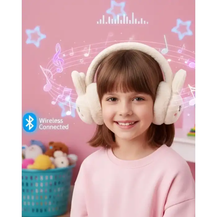 AsilTech Kablosuz Peluş Bluetooth Kulaklık Mikrofonlu Şarjlı Müzik Çalar