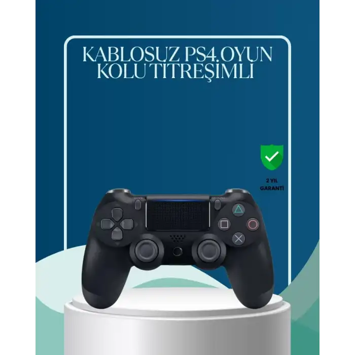 AsilTech Kablosuz PS4 Oyun Kolu Çift Motor Titreşimli Uzun Bataryalı