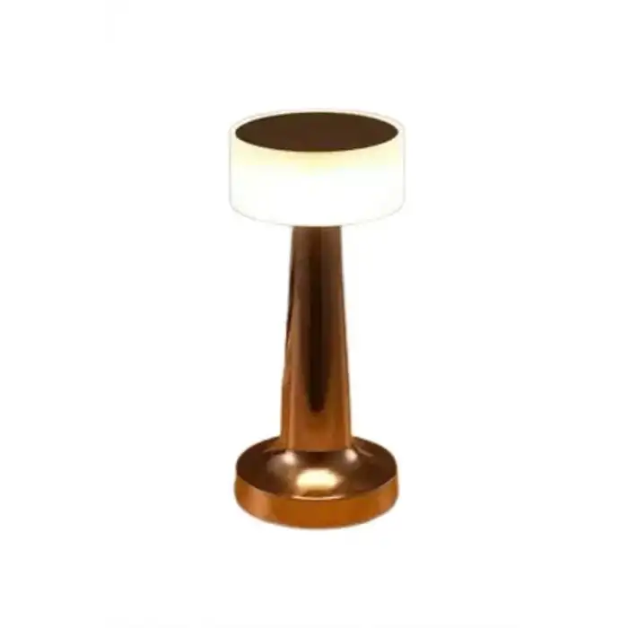 AsilTech Kablosuz Renkli Masa ve Gece Lambası Altın Rengi Dokunmatik Led Lamba