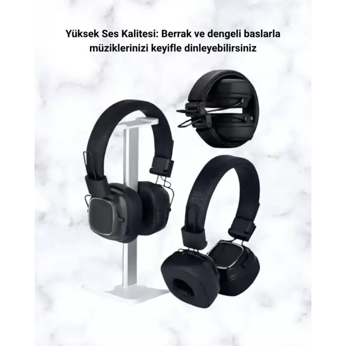AsilTech Kablosuz RGB Işıklı Katlanabilir Bluetooth Kulak Üstü Kulaklık