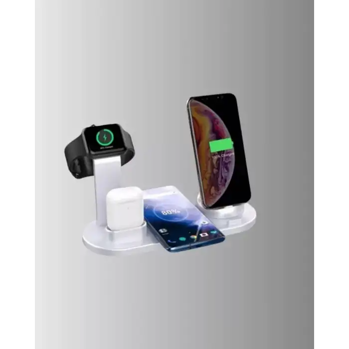 AsilTech Kablosuz Şarj İstasyonu 4’ü 1 Arada iPhone Watch ve AirPods Uyumlu
