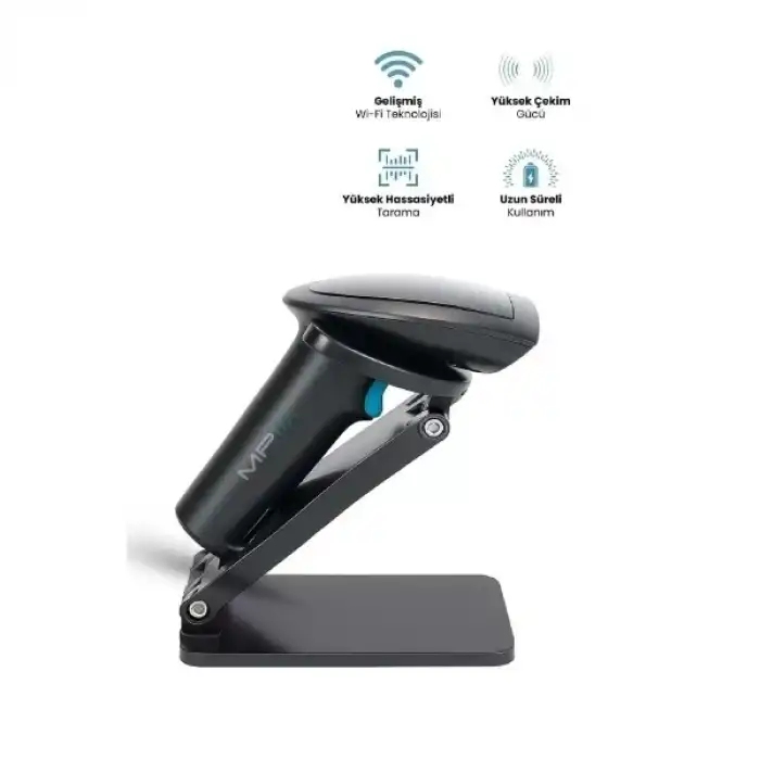 AsilTech Kablosuz Standlı 1D/2D Barkod & Karekod Okuyucu