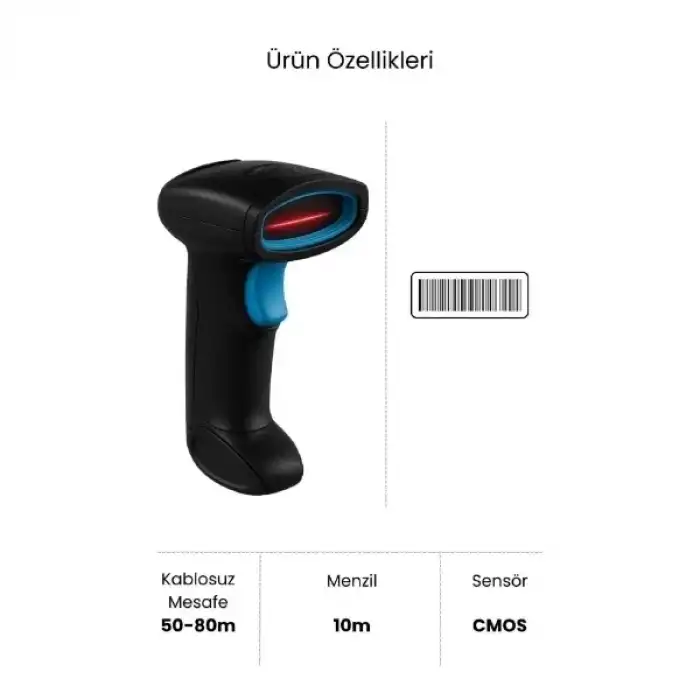 AsilTech Kablosuz Standlı 1D/2D Barkod & Karekod Okuyucu