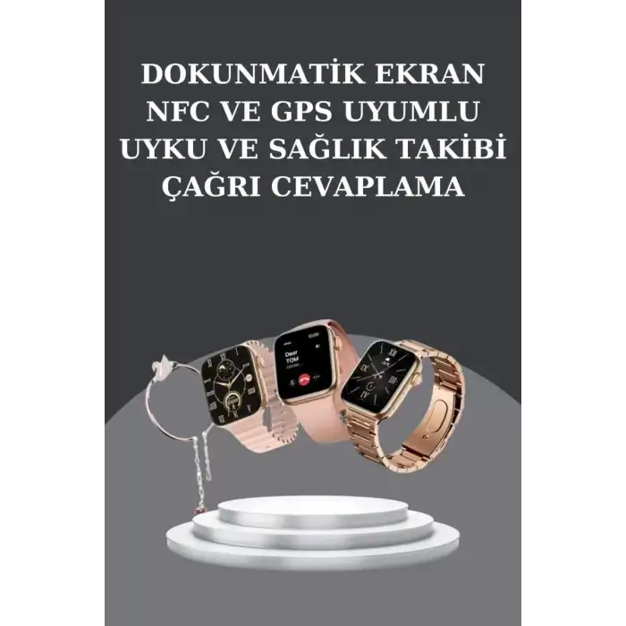 AsilTech Kadınlara Özel Bileklik Hediyeli Akıllı Saat ve Dijital Göstergeli ANC Özellikli Bluetooth Kulaklık