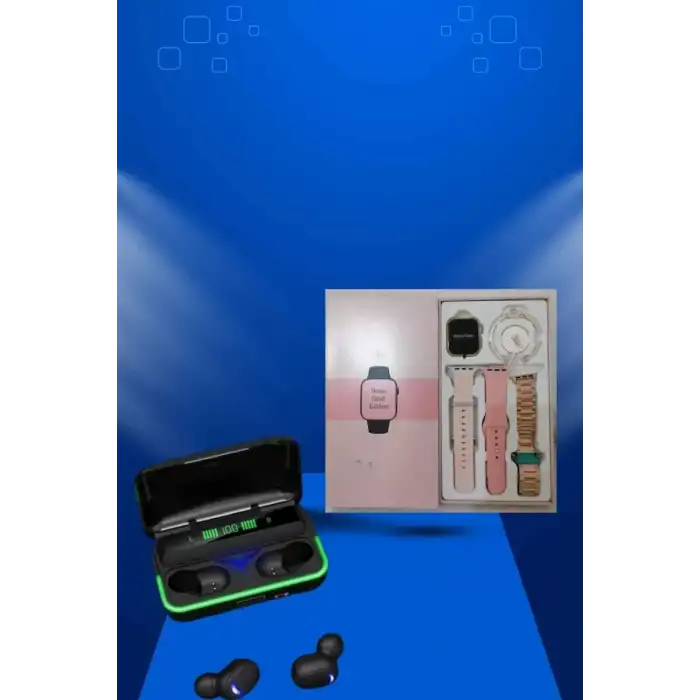 AsilTech Kadınlara Özel Bileklik Hediyeli Akıllı Saat ve Dijital Göstergeli ANC Özellikli Bluetooth Kulaklık