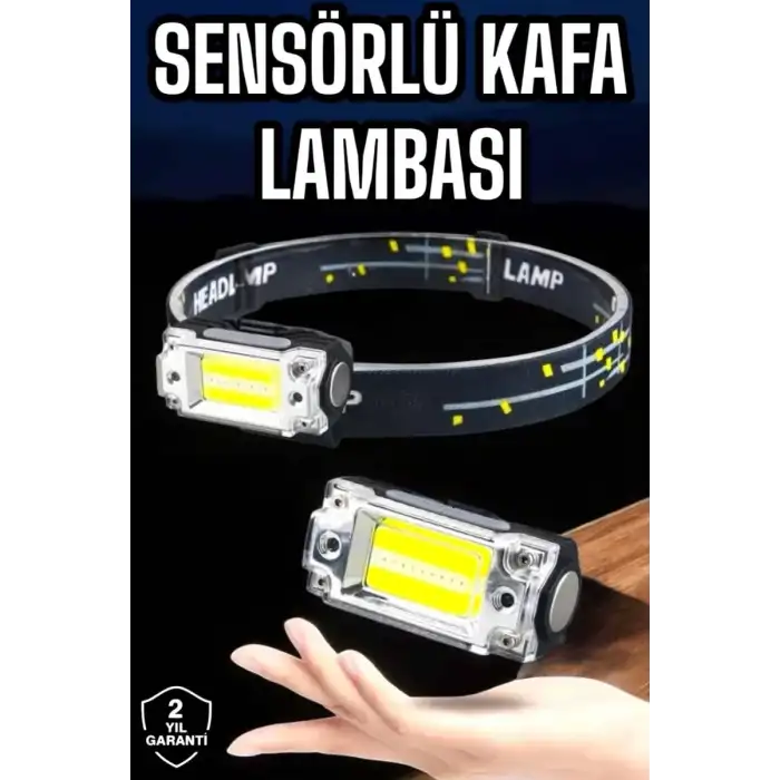 AsilTech Kafa Lambası El Fenerli Kamp Lambası USB Şarjlı Esnek Lamba