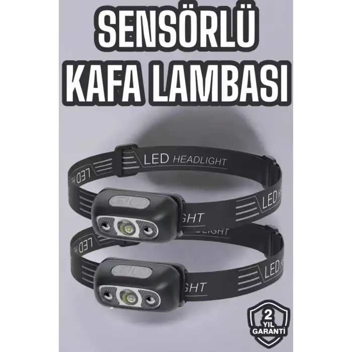 AsilTech Kafa Lambası Kamp Lambası Led Işık Şarjlı Ayarlanabilir