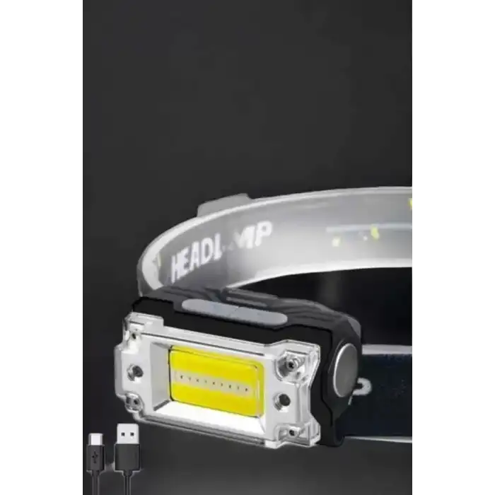 AsilTech Kafa Lambası Led Fener Pratik Taşınabilir Ayarlanabilir USB Şarjlı