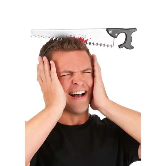 AsilTech Kafaya Saplanmış Halloween Kanlı Testere Şaka Tacı