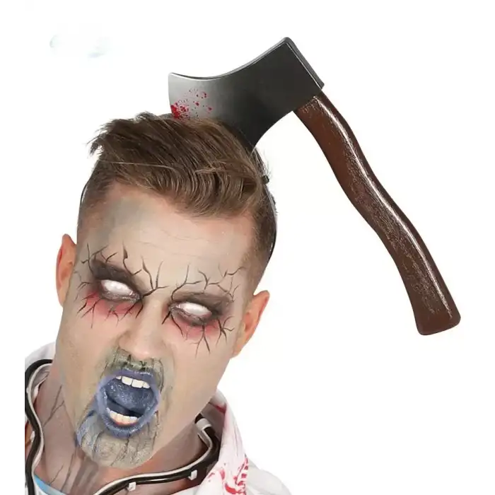 AsilTech Kafaya Saplanmış Kanlı Balta Şaka Tacı