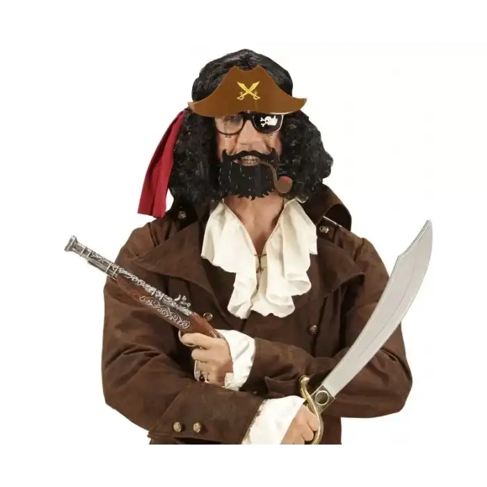 AsilTech Kahve Şapkalı Pipolu Jack Sparrow Gözlüğü