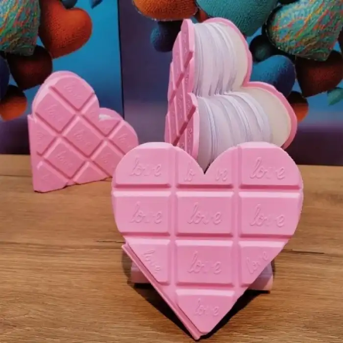 AsilTech Kalpli Çikolata Not Defteri Pembe Renk