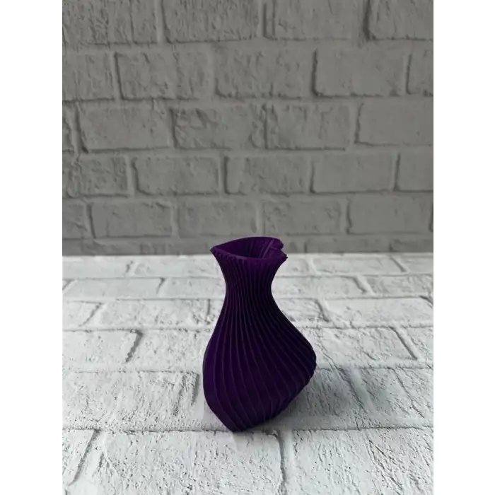 AsilTech Kalpli Mor Mini Vazo 5 cm Dekoratif Masa Üstü Aksesuar