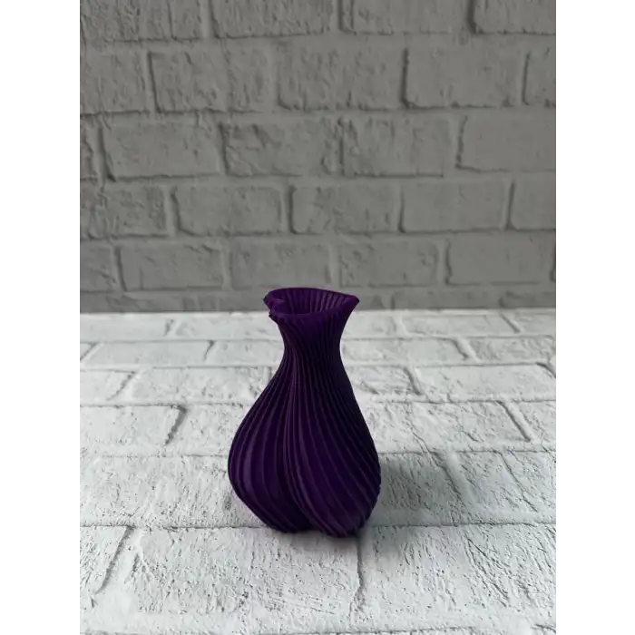 AsilTech Kalpli Mor Mini Vazo 5 cm Dekoratif Masa Üstü Aksesuar