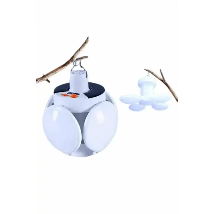 AsilTech Kamp Lambası Güneş Enerjili Solar 5 Kanatlı Katlanır Lamba Karavan