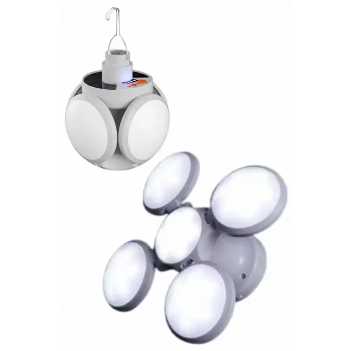 AsilTech Kamp Lambası Güneş Enerjili Solar 5 Kanatlı Katlanır Lamba Karavan