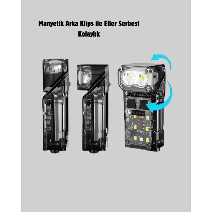 AsilTech Kamp ve Outdoor İçin LED Far 10 Saat Pil Sensörlü Manyetik