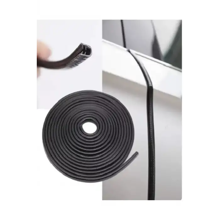 AsilTech Kapı Koruma Fitili U Tip Geçme Şerit Kaliteli 5 Metre Siyah