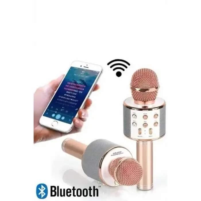 AsilTech Karaoke Mikrofon Dahili Hoparlörlü Sd-usb-aux Girişli Bluetooth Hoparlör