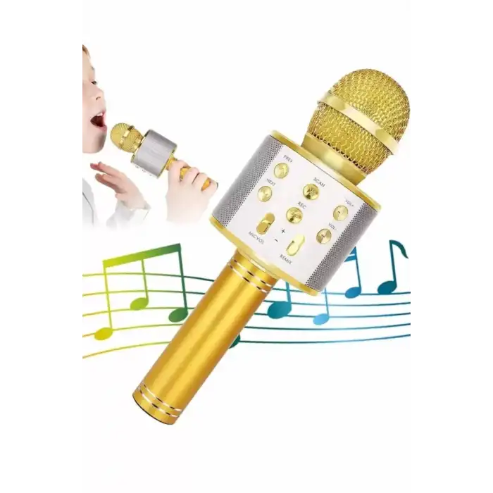 AsilTech Karaoke Mikrofon Dahili Hoparlörlü Sd-usb-aux Girişli Bluetooth Hoparlör