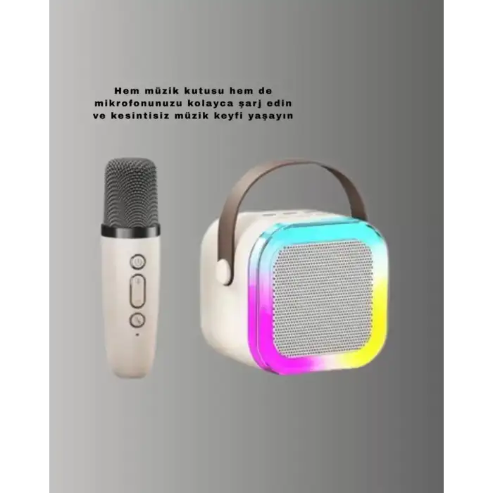 AsilTech Karaoke Mikrofon Hoparlör Seti 6 Saat Kullanım Süresi