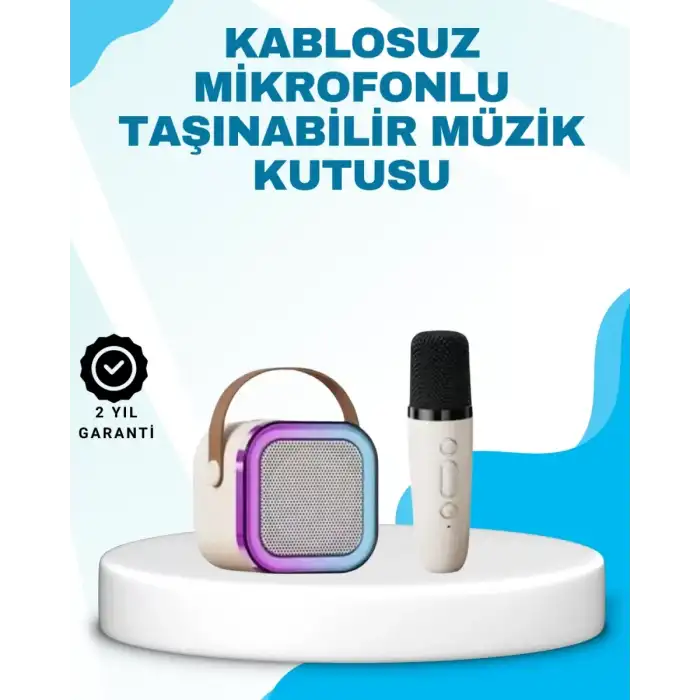 AsilTech Karaoke Mikrofon Hoparlör Seti Bluetooth Kablosuz Taşınabilir