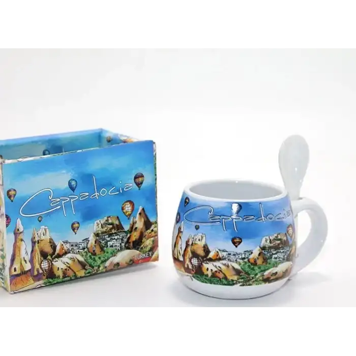 AsilTech Kaşıklı Yöresel Kahve Fincanı Tekli Model 2