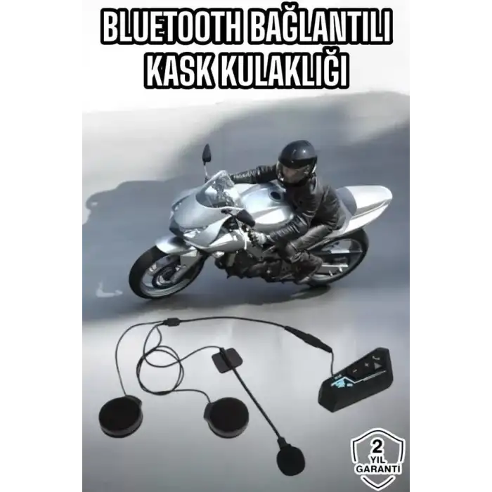 AsilTech Kask Kulaklığı Motosiklet Intercom Interkom Dinleme Konuşma Özellikli Su Geçirmez