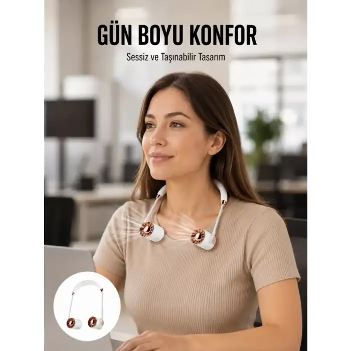 AsilTech Katlanabilir Asılabilir Fan | USB Şarjlı, 3 Vitesli Sessiz Mini Fan Yeni Nesil