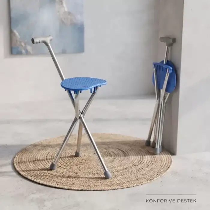 AsilTech Katlanabilir Baston Sandalye - Oturaklı - 88 cm