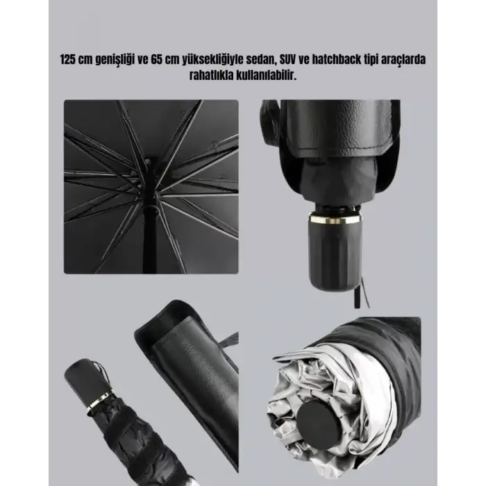 AsilTech Katlanabilir Oto Güneşlik - 125x65 cm