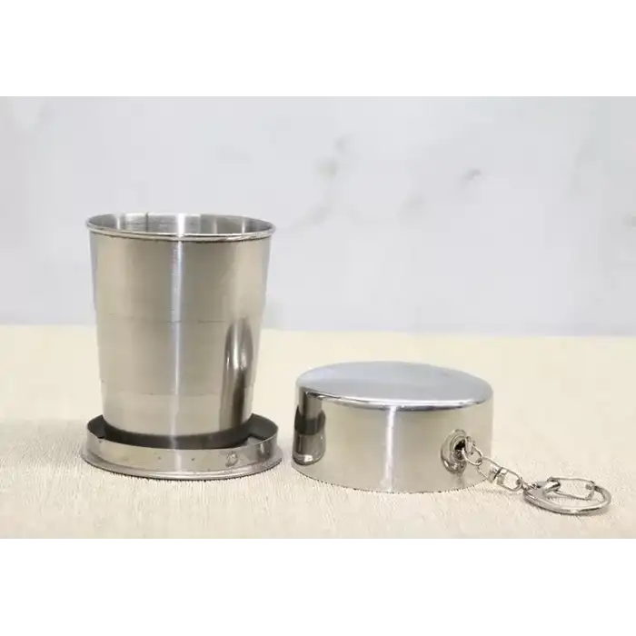 AsilTech Katlanabilir Tekli Paslanmaz Çelik Shot Bardak 7 cm