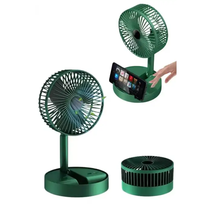 AsilTech Katlanabilir Usb Şarjlı Masaüstü Soğutucu Mini Fan Telefon Tutucu