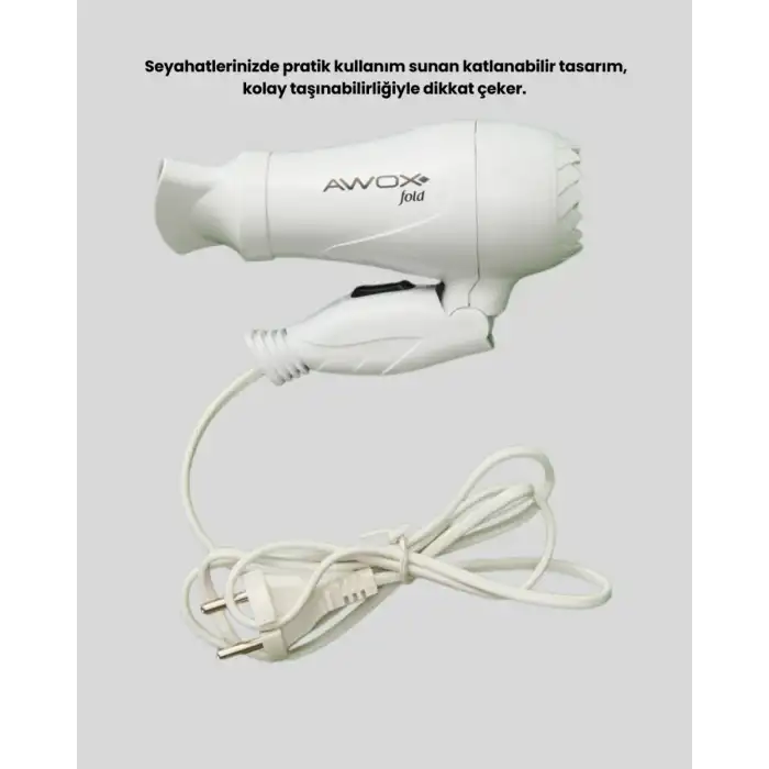 AsilTech Katlanır Gövdeli Saç Kurutma Makinesi Ev ve Valiz Kullanımı