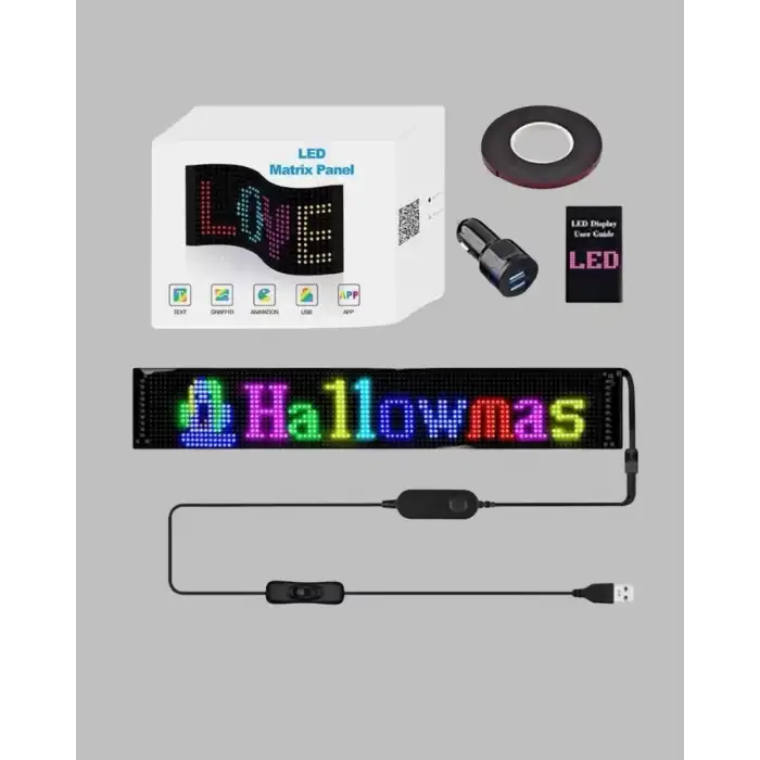AsilTech Kayan Yazı Destekli RGB LED Reklam Paneli USB ile Kolay Kurulumlu