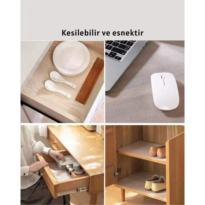 AsilTech kaydırmaz şeffaf raflık