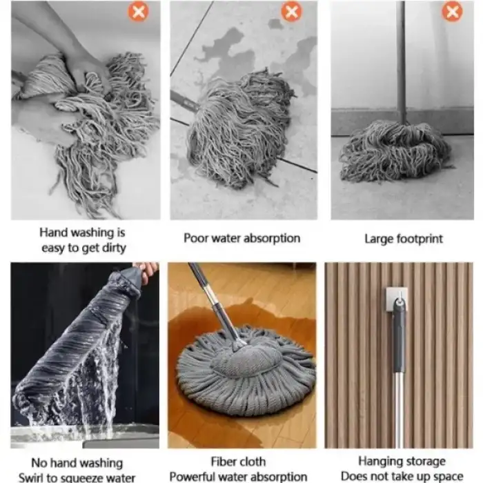 AsilTech Kendinden Sıkmalı Paspas Mop