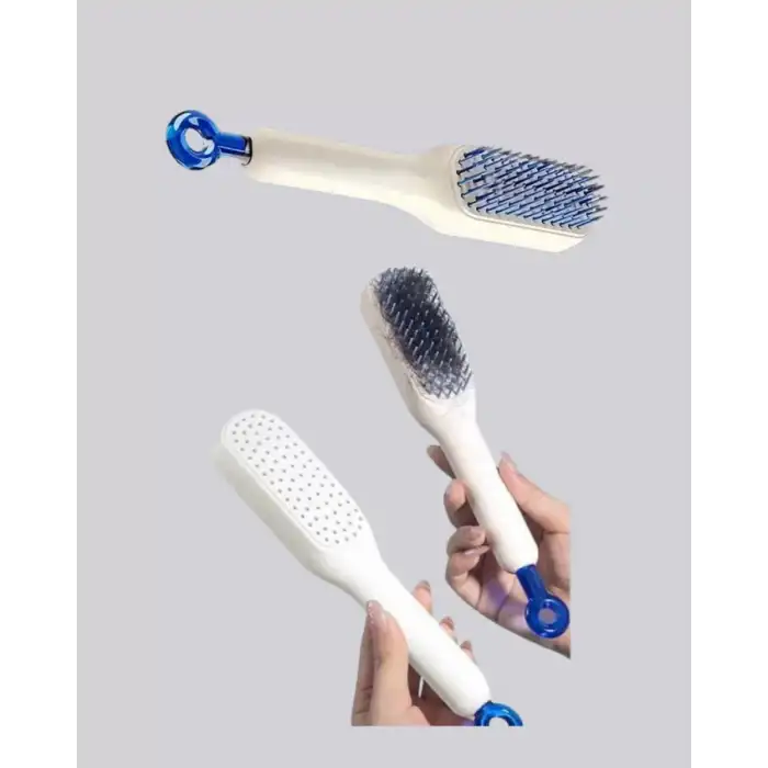 AsilTech Kendini Temizleyen Ergonomik Saç Tarağı – ABS Gövde, Silikon Diş