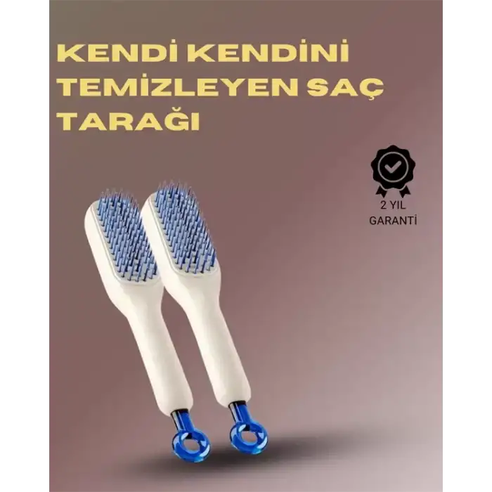 AsilTech Kendini Temizleyen Masajlı Saç Tarağı – Anti-statik, Ergonomik Tasarım