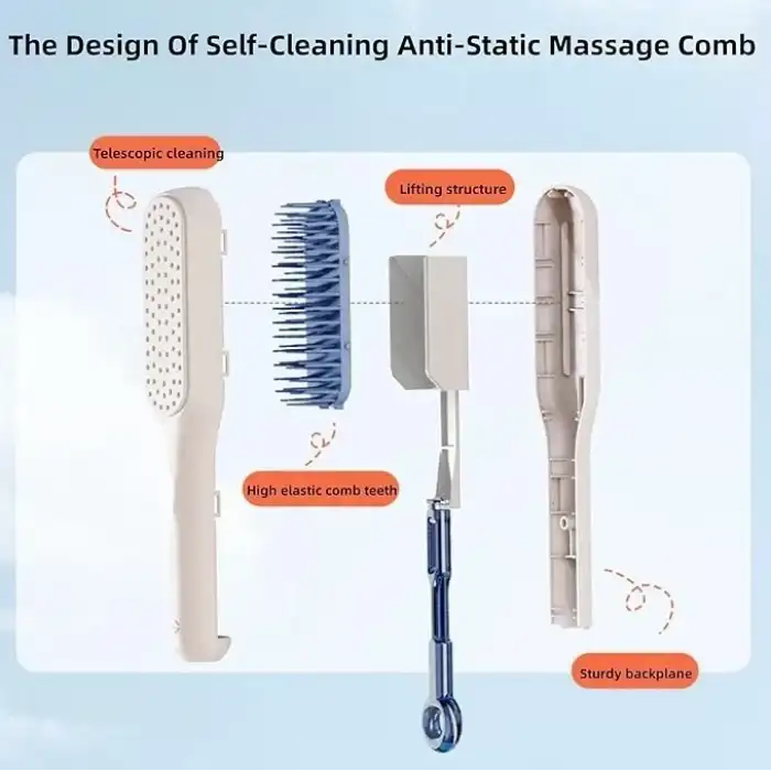 AsilTech Kendini Temizleyen Saç Tarağı