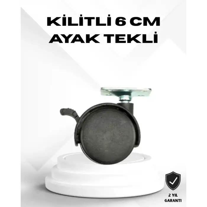 AsilTech Kilitli 6 cm Masa Ayağı Tekli Döner Tekerlek