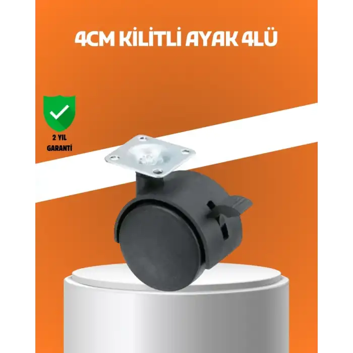 AsilTech Kilitli Mini Tekerlek Ayak 4 cm 4’lü Set