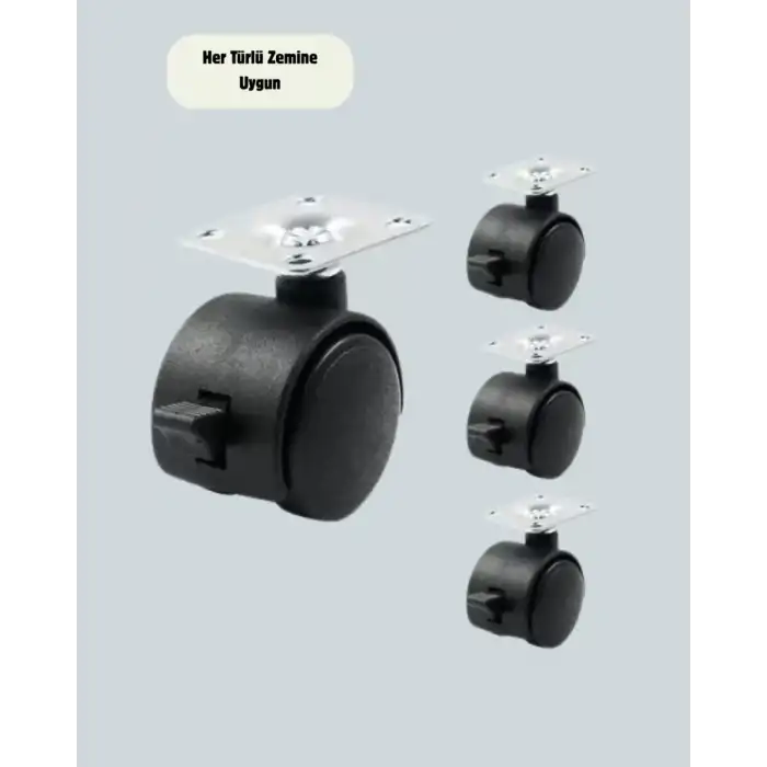 AsilTech Kilitli Mini Tekerlek Ayak 4 cm 4’lü Set