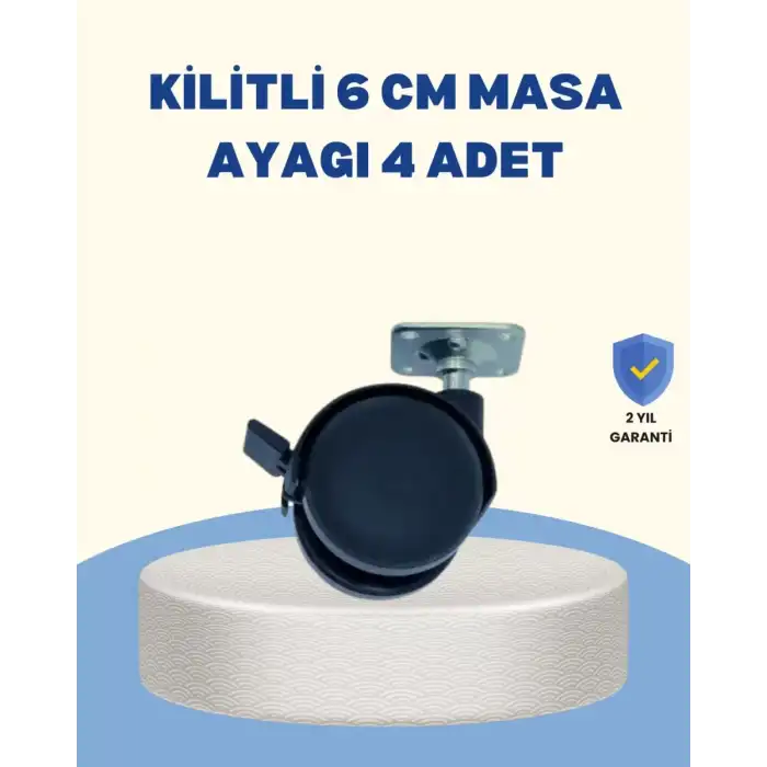 AsilTech Kilitli Mobilya Tekerleği 6 cm 4’lü Kolay Kurulum